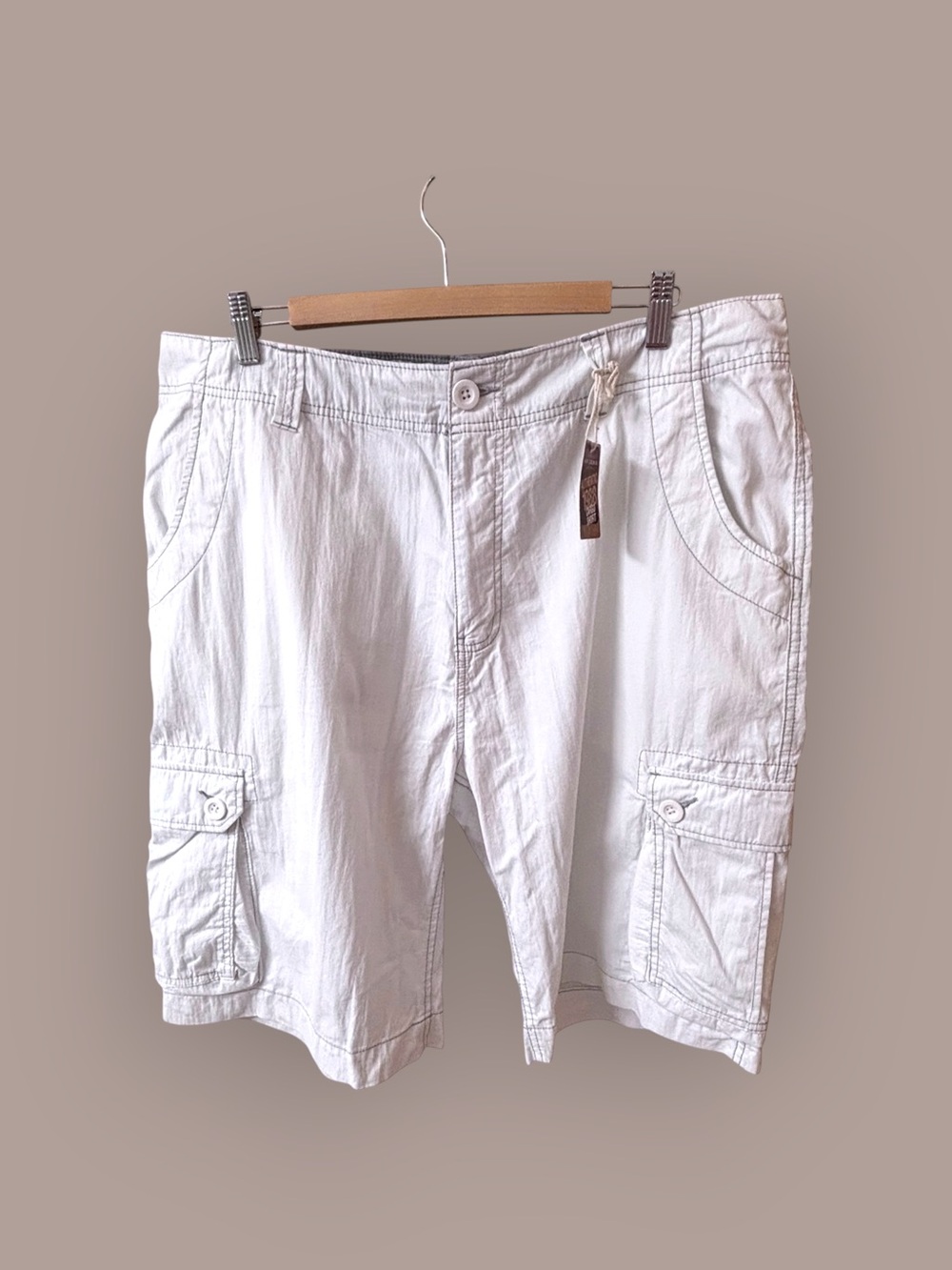 Arizona Jean Co Men’s 40 NWT White Y2K Cargo Shorts Long Utility